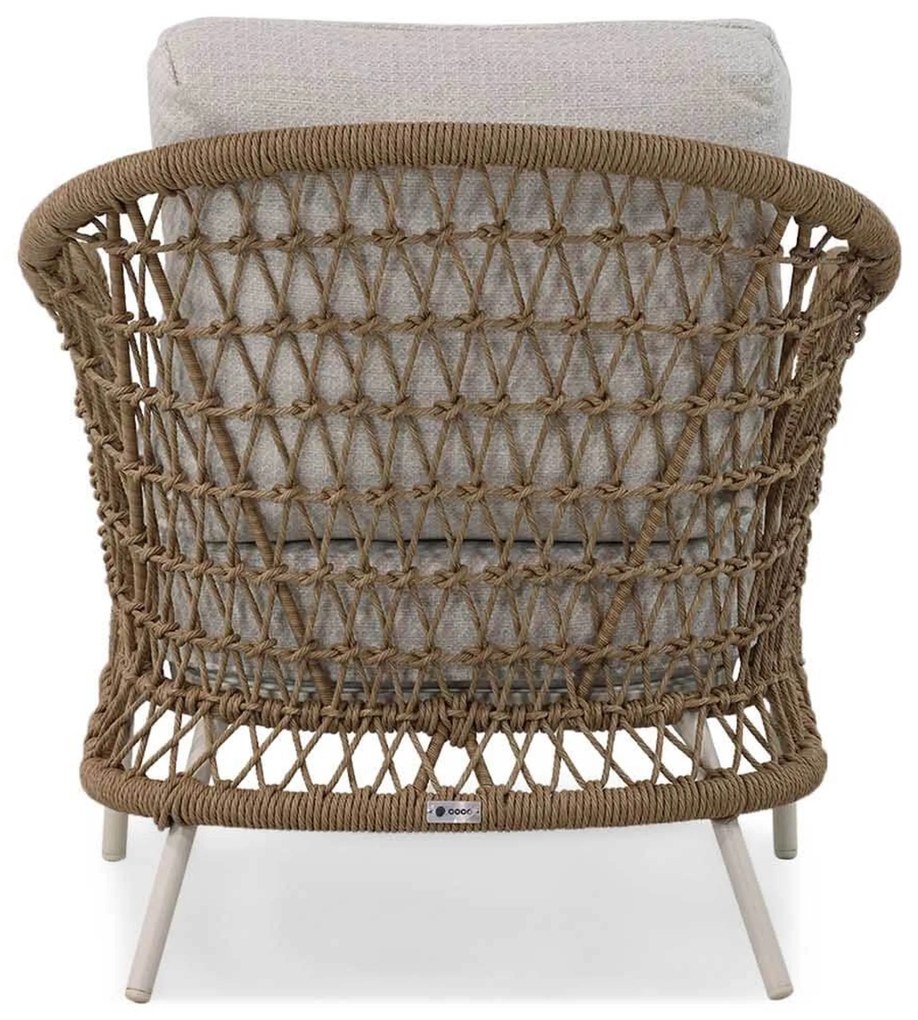 Stoel en Bank Loungeset 5 personen Wicker/Aluminium/Aluminium/wicker Taupe Coco Bali