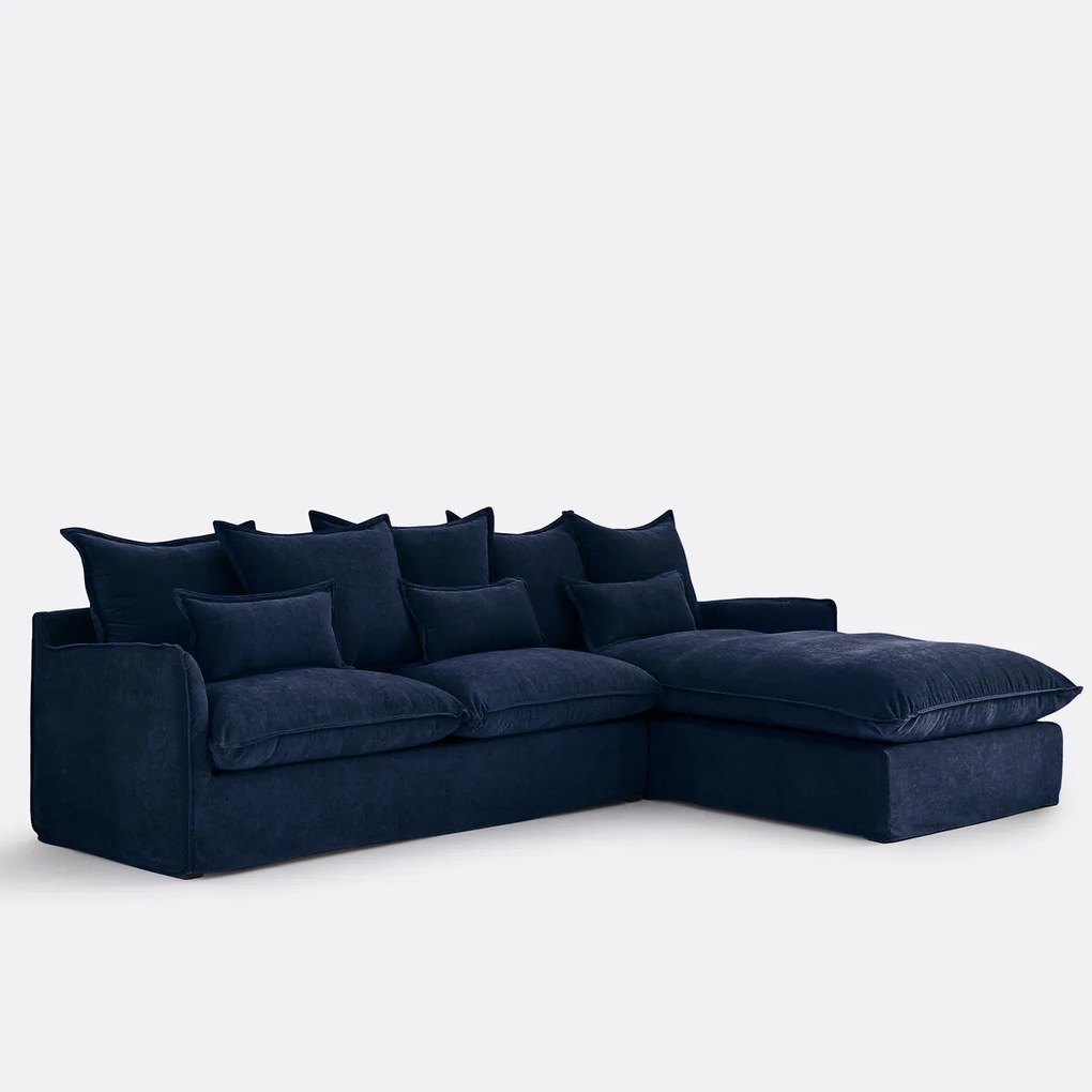 Hoekbank rechts, met afneembare hoes, 4-zits, in gemêleerd polyester, ODNA