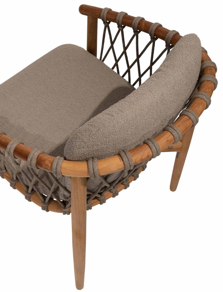 4 Seasons Outdoor Nora tuinstoel naturel teak SALE Showroommodel Tuinstoel   beige weerbestendig