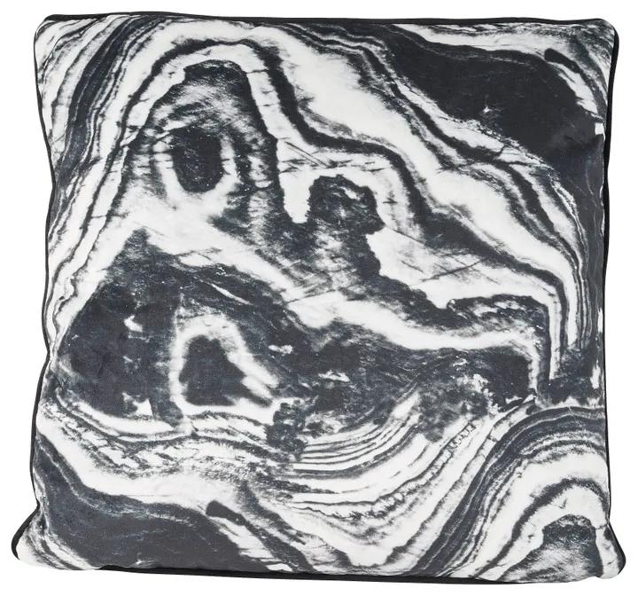 Kussen marmer - zwart - 45x45 cm
