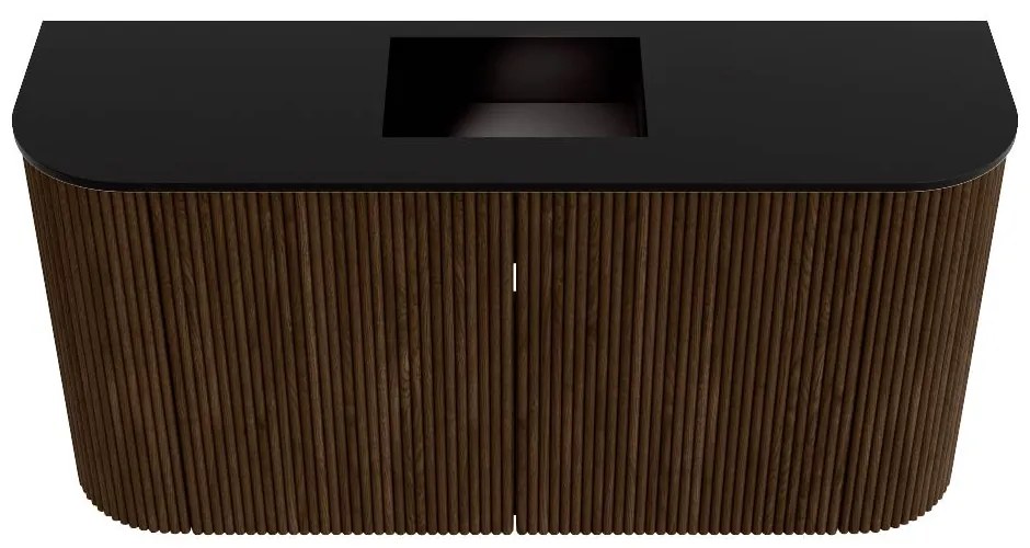 Mondiaz Joya 85cm toiletmeubel ronding links/rechts walnut met wastafel faye midden 1 kraangat urban