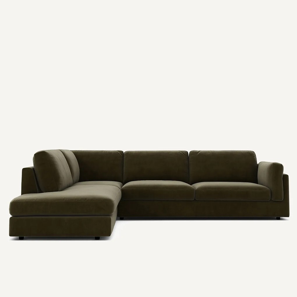 Hoekslaapbank met longchair van badstof, César