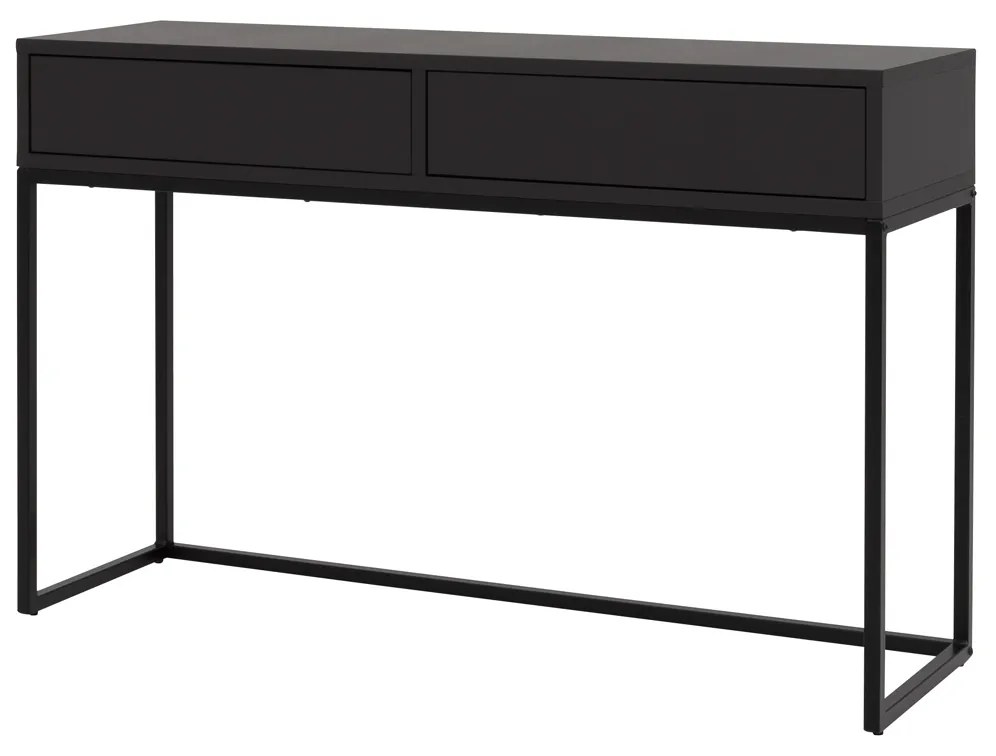 Tenzo Lipp Sidetable Met 2 Lades Zwart - 118 X 36cm.