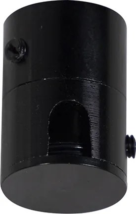 Hanglamp zwart met beige teddy stof 35cm 3-lichts - Cava