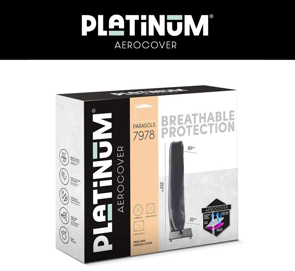 Platinum Challenger zweefparasol T1 Premium 4x3 m. - Faded Black - met ingraafvoet en hoes