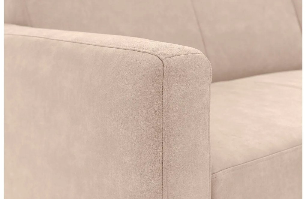 Goossens Key West beige, micro leer, 3-zits, modern design