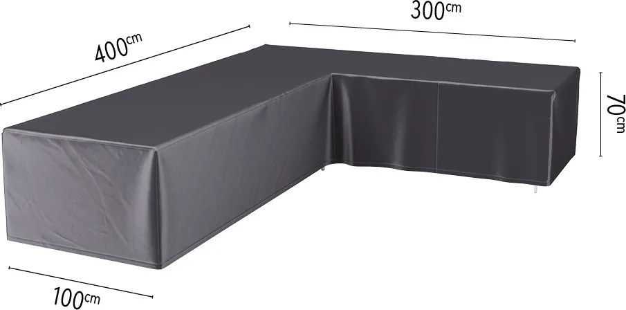 Platinum AeroCover Loungesethoes - Rechtse hoek - 400/300x100x70 cm - Ademend&amp;UV-bestendig