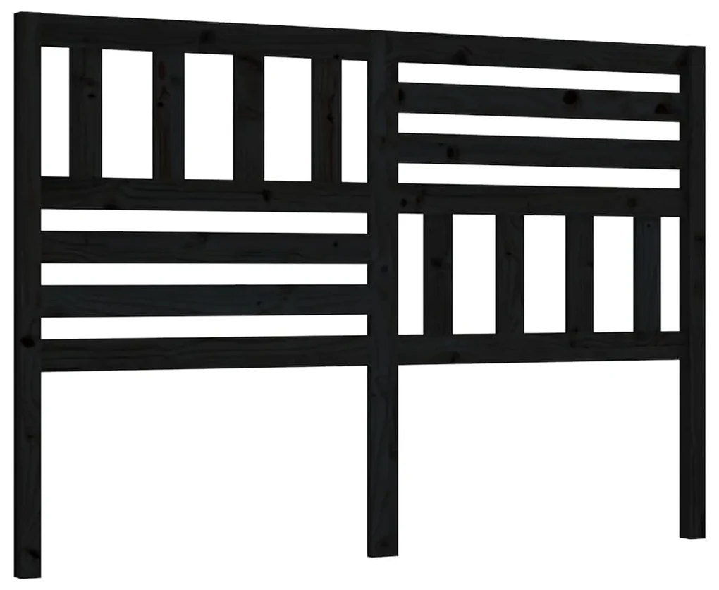 vidaXL Hoofdbord 141x4x100 cm massief grenenhout zwart