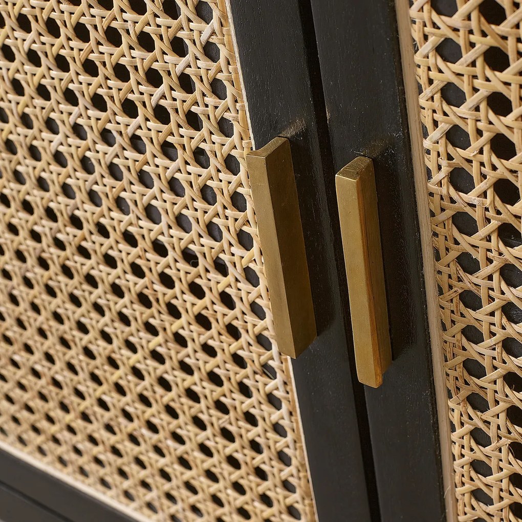 Webbing Dressoir Zwart 150 Cm - 150x45x76cm.