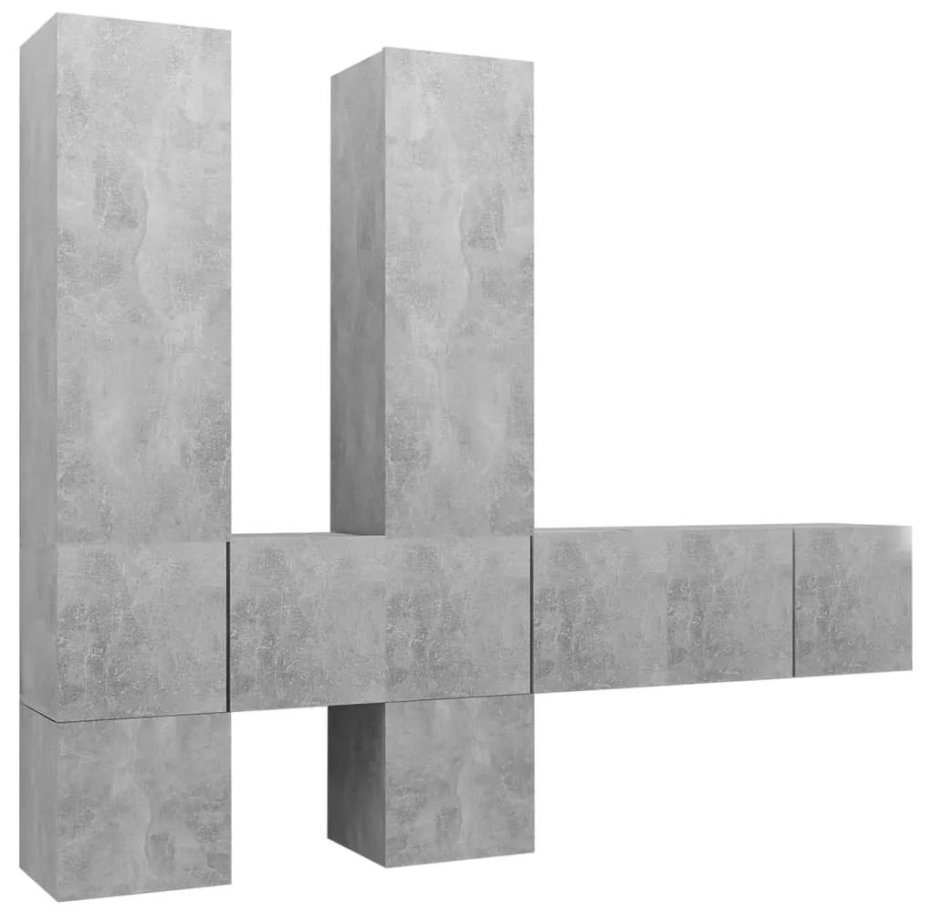 vidaXL 7-delige Tv-meubelset spaanplaat betongrijs