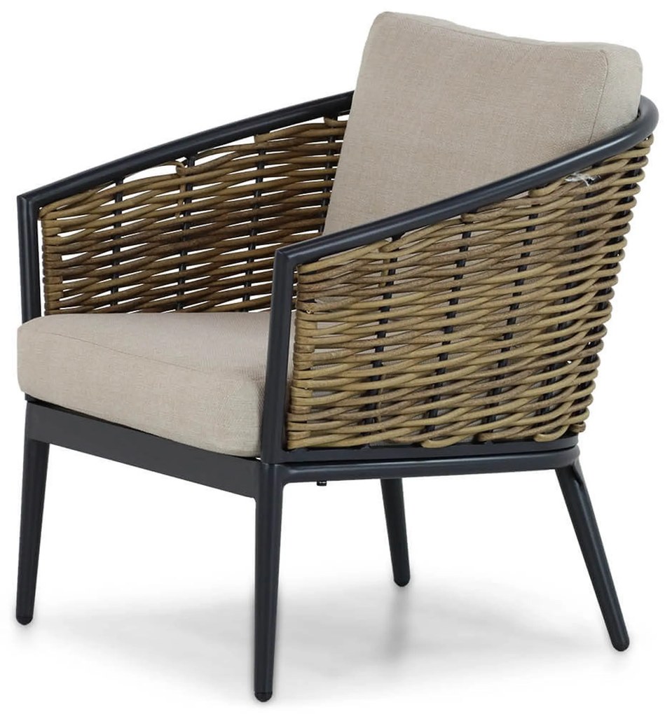 Stoel en Bank Loungeset 4 personen Aluminium/wicker Grijs Lifestyle Garden Furniture Nice