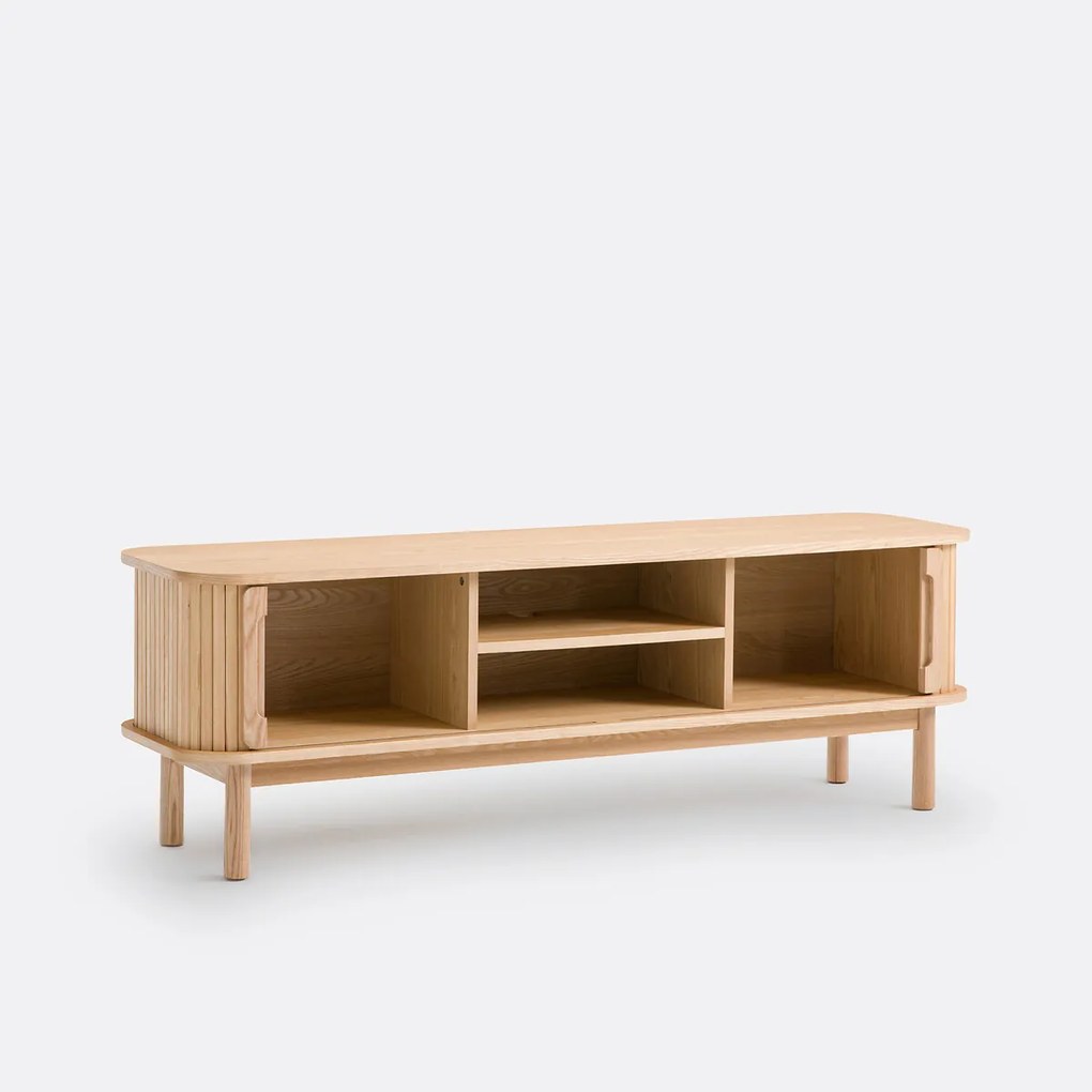 Essen en gefineerd tv-meubel, 2 schuifdeuren, breedte 160 cm, WAPONG