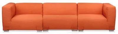 Kartell Plastics bank 3-zits hoge armleuning oranje