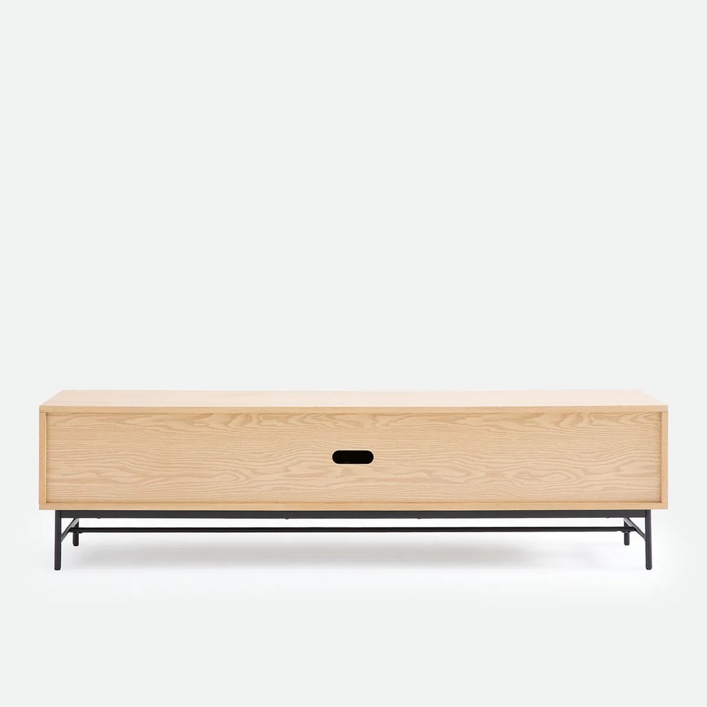 TV-meubel van fineer, fronten met reliëf, breedte 180 cm, JEREM