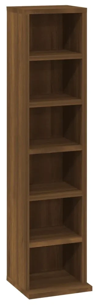 vidaXL Cd-kast 21x20x88 cm bewerkt hout bruineikenkleurig