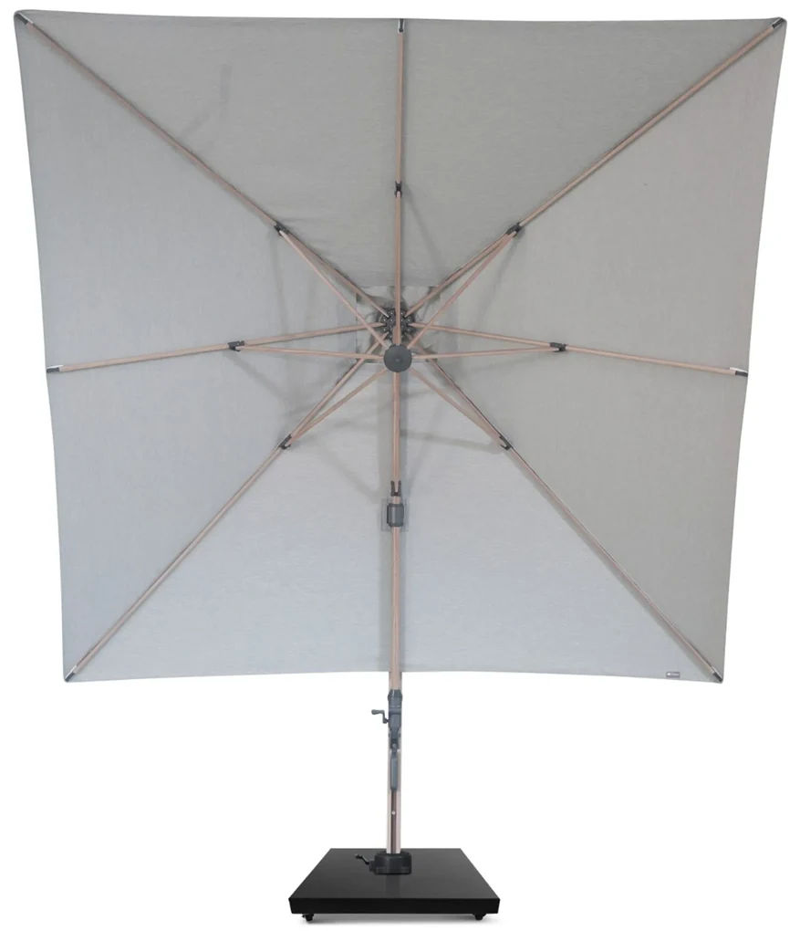 Zweefparasol 3x3m S2 Excellent (incl. voet + hoes) Grijs-antraciet Camello Luna
