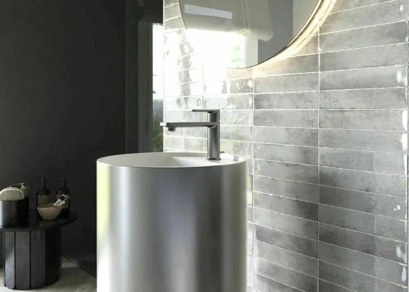 Jabo Kalon wandtegel grijs 5x25cm glans