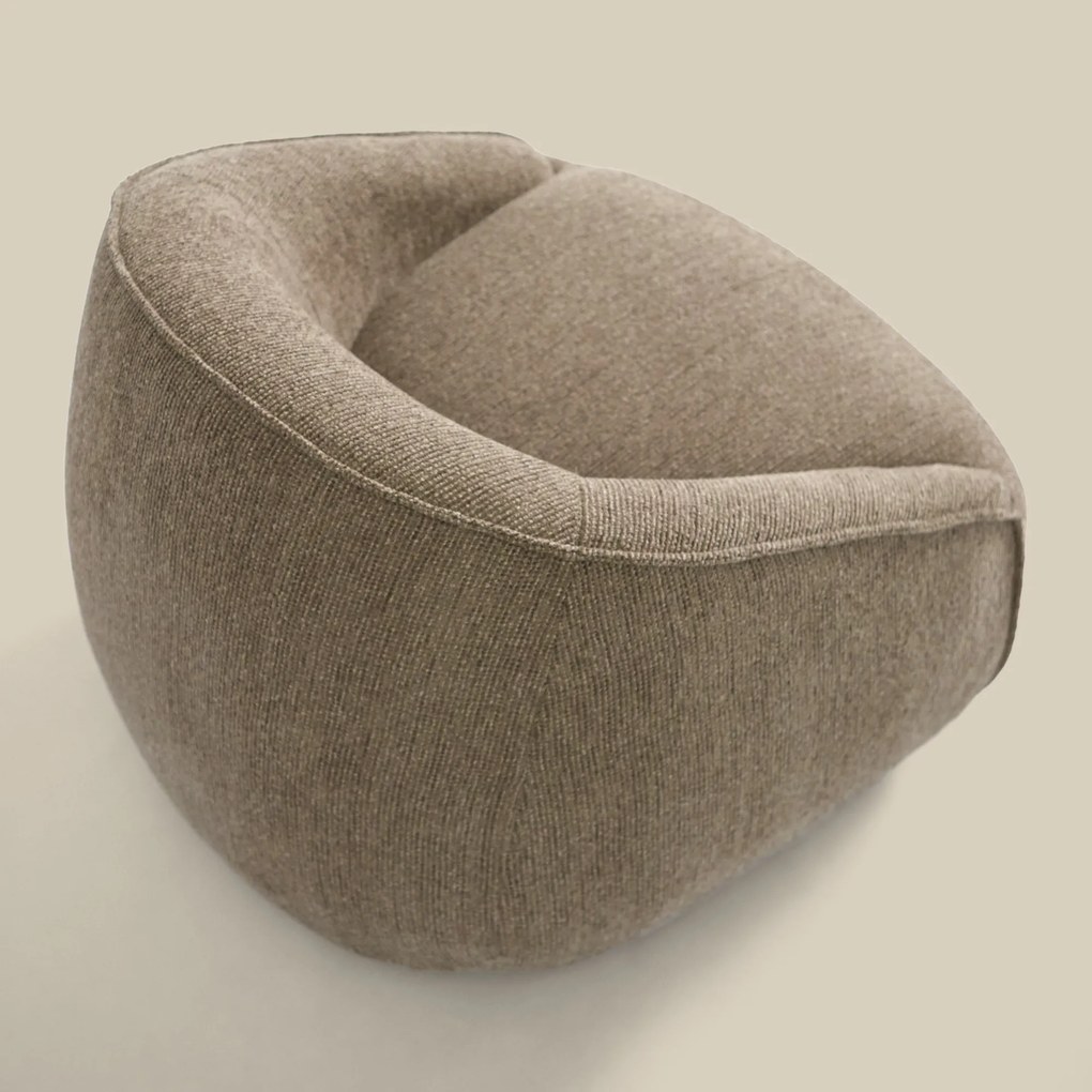 Taupe Fauteuil Met Ronde Rugleuning