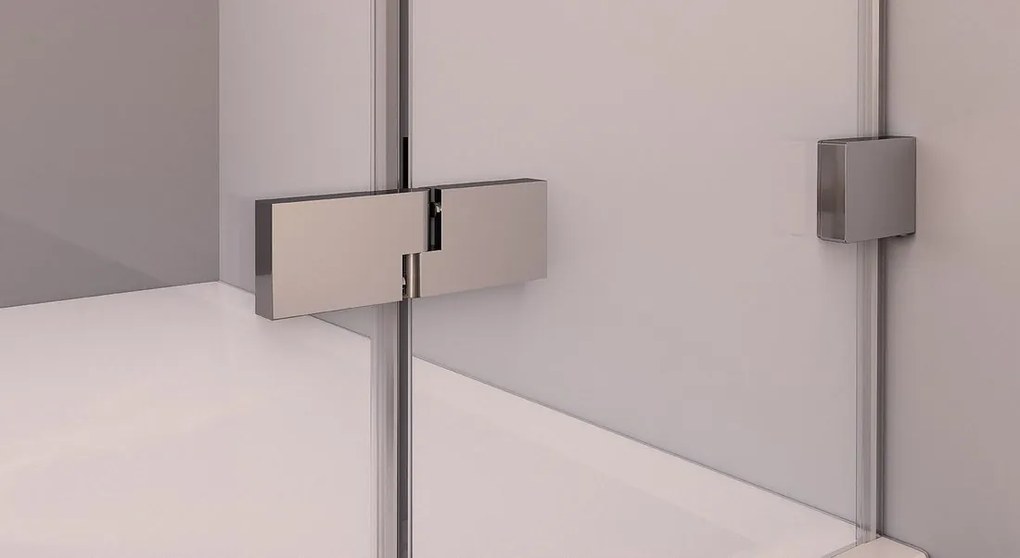 Polysan Fortis Edge hoekcabine met draaideur rechts helder glas 120x80cm chroom