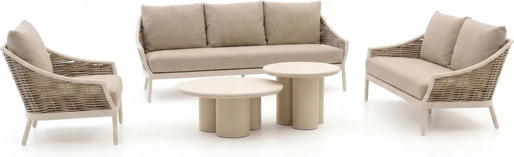 Stoel-bank loungeset Apple Bee | 6 personen | Loungeset Grijs | Aluminium | Kees Smit Tuinmeubelen