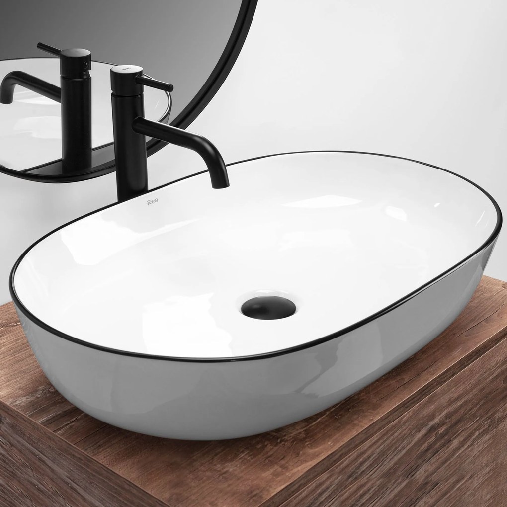 Opzetwastafel Rea CLEO 61 Black Edge