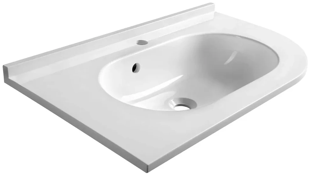Sapho Pulse wastafel mineraalmarmer links 75x45cm