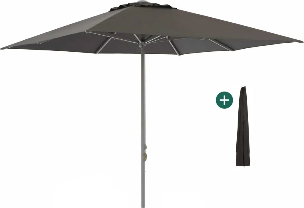 Parasol Shadowline Cuba | Inclusief hoes | Vierkant | 300x300cm | Met katrol | Zwart | Kees Smit Tuinmeubelen