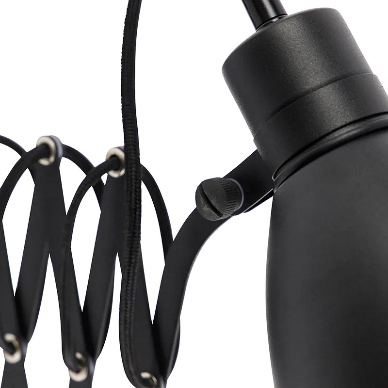 Industriële wandlamp zwart met verstelbare arm - Merle
