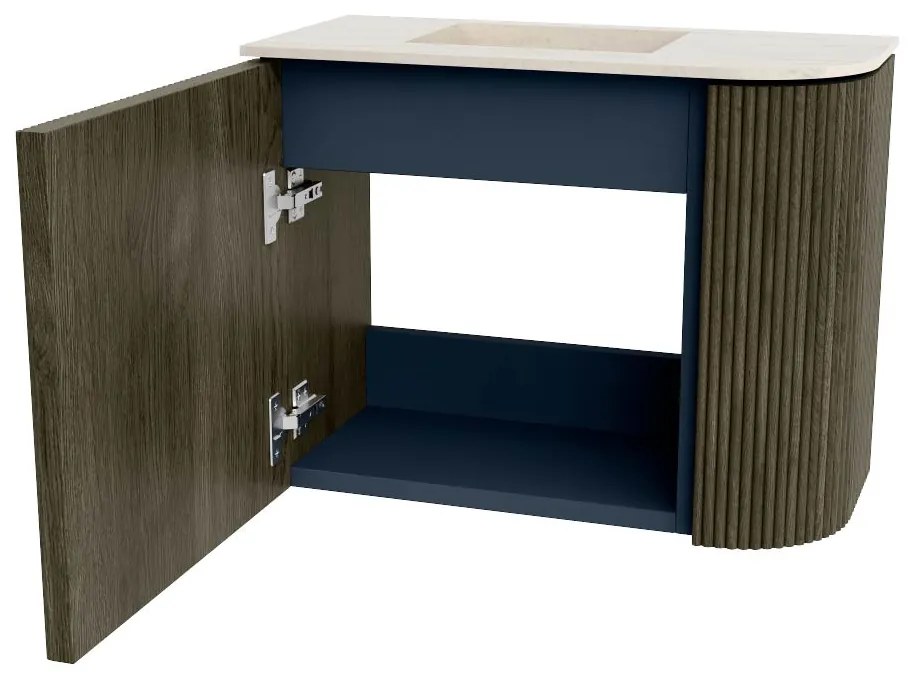 Mondiaz Joya DLux 50cm toiletmeubel ronding rechts shadow met wastafel faye links 1 kraangat meli