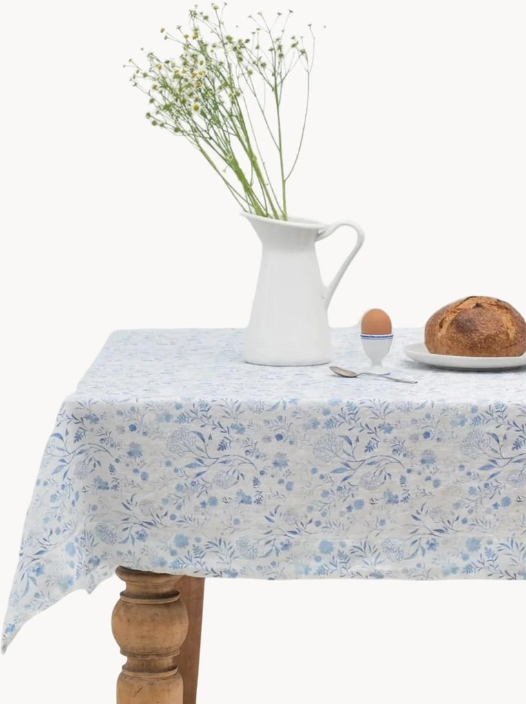 Handgemaakte linnen tafelkleed Botanical