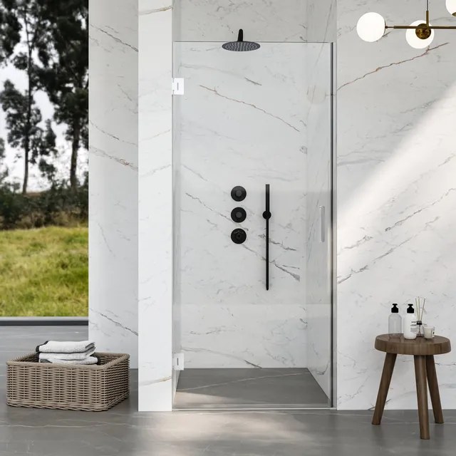 Saniclass Neptune 5000 Douchedeur - 85x200cm - profielloos veiligheidsglas - anti kalk - chroom NWA6211-85