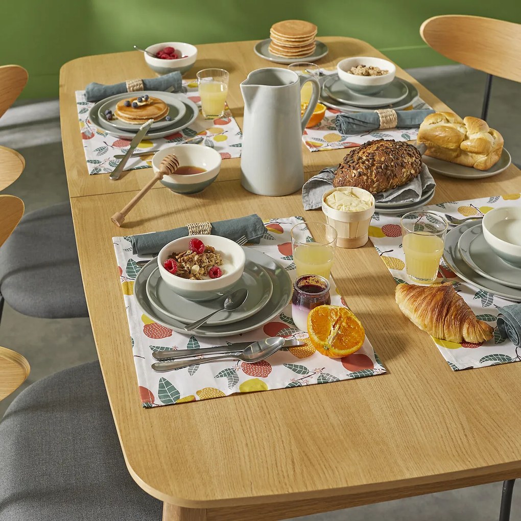 Set van 2 placemats, gecoat katoen, Citron