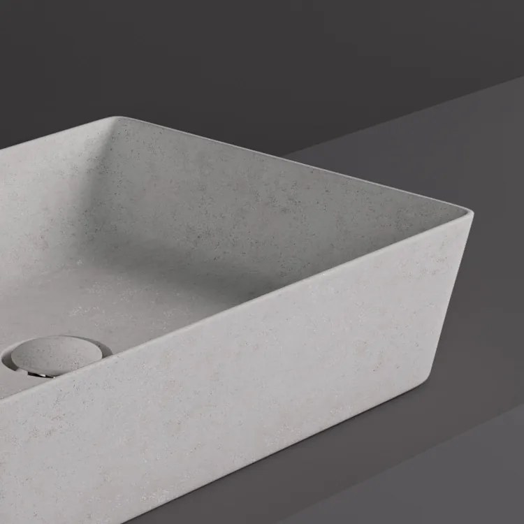 Rak Skin rechthoekige waskom 50x36cm wit beton