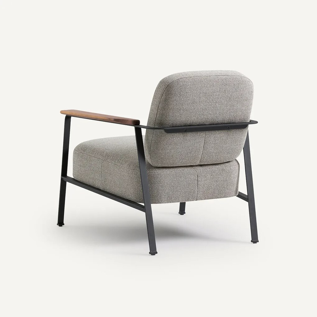 Stalen metalen fauteuil met gevlochten gemêleerde stof, Abraxas