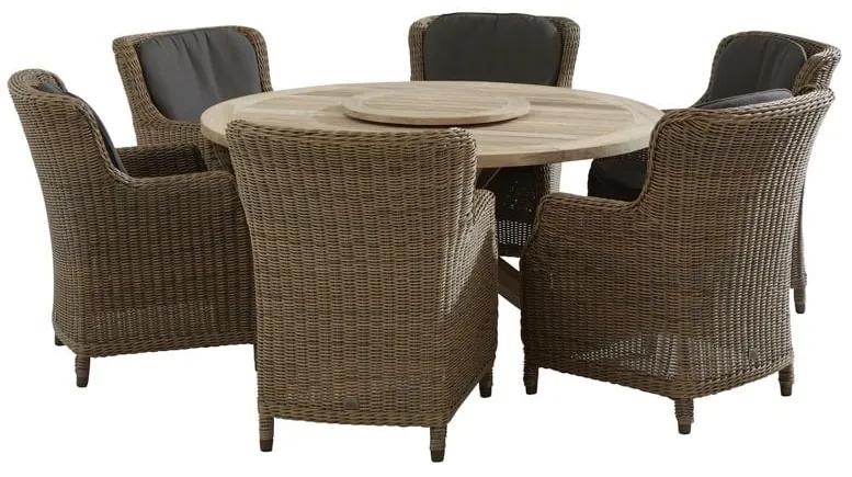 Brighton Louvre dining tuinset 160cm rond 7-delig  4 Seasons Outdoor
