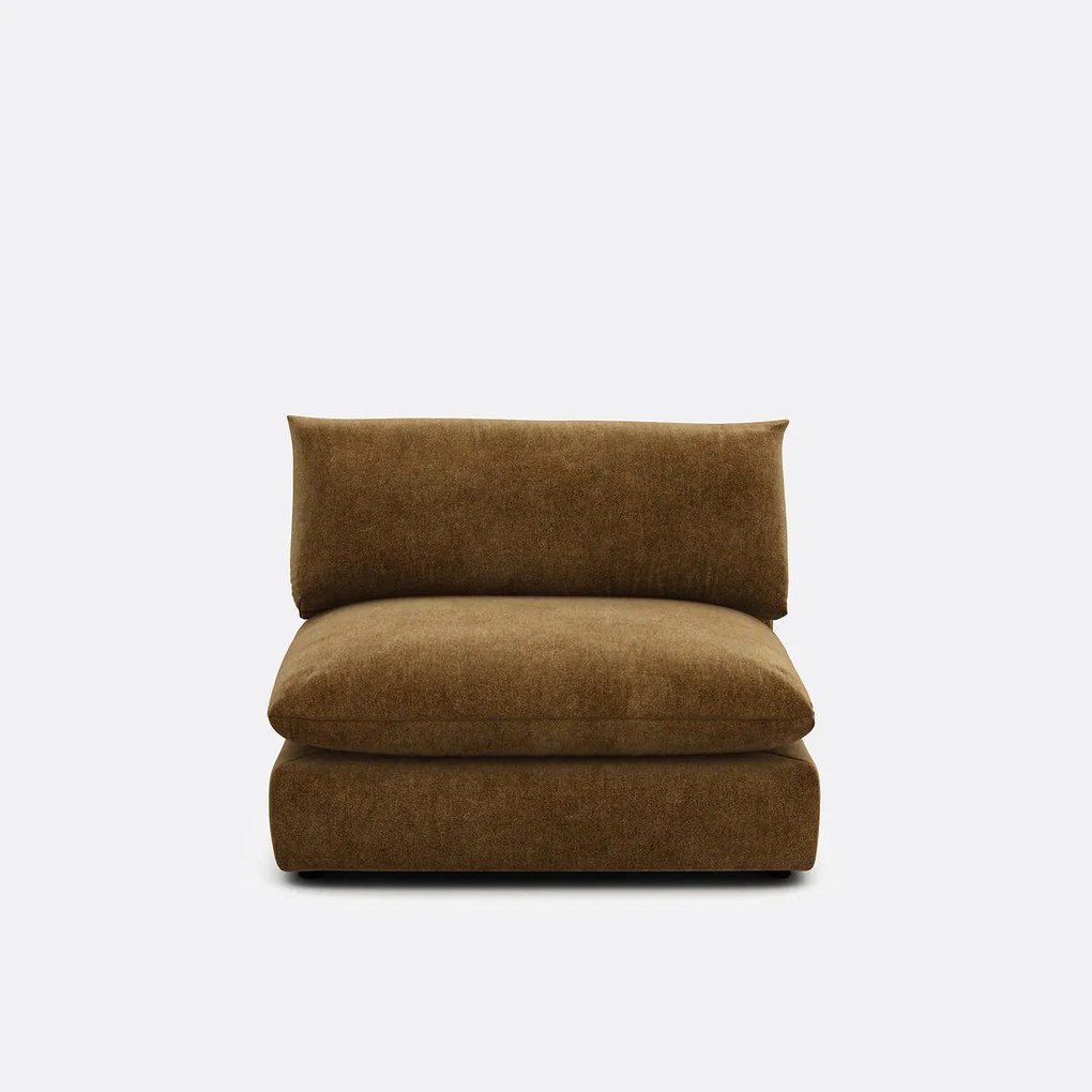 Fauteuil voor modulaire zitbank, in gemêleerd polyester, Malo