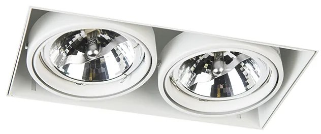 Set van 6 Inbouwspot wit draai- en kantelbaar AR111 Trimless 2-lichts - Oneon