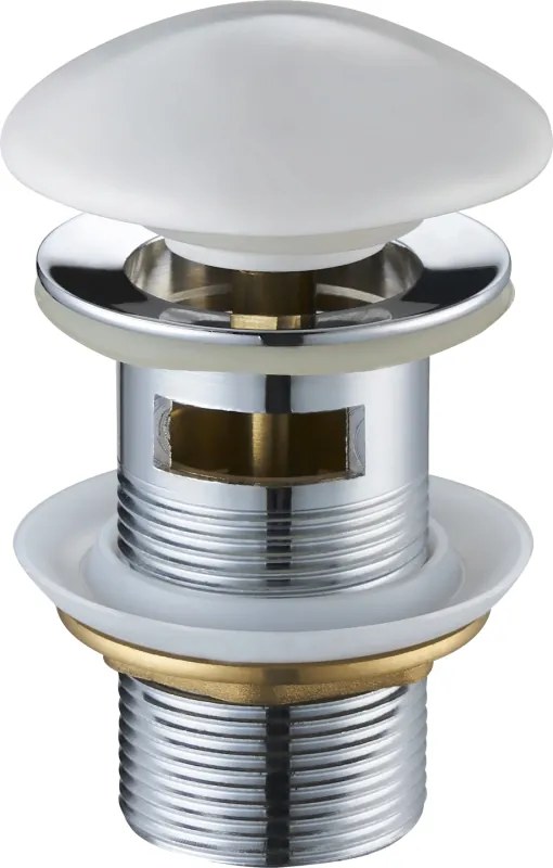 Mexen klik-klak ronde plug met overloop, witte keramiek - 79920-25