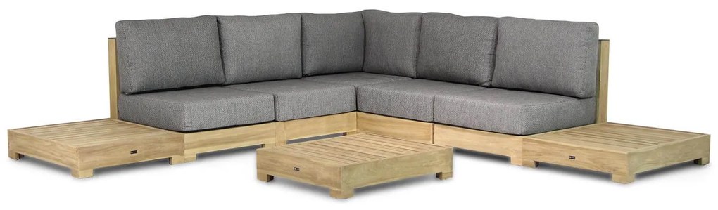 Loungeset 5 personen Teak Old teak greywash Santika Furniture Santika