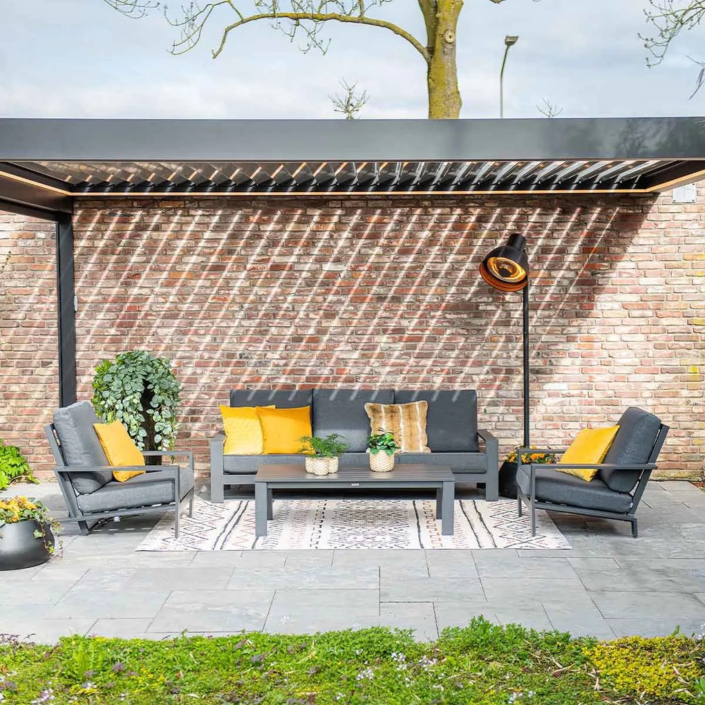 Garden Impressions Coba loungeset 5-delig - 2 Lucas bijzettafels - donker grijs