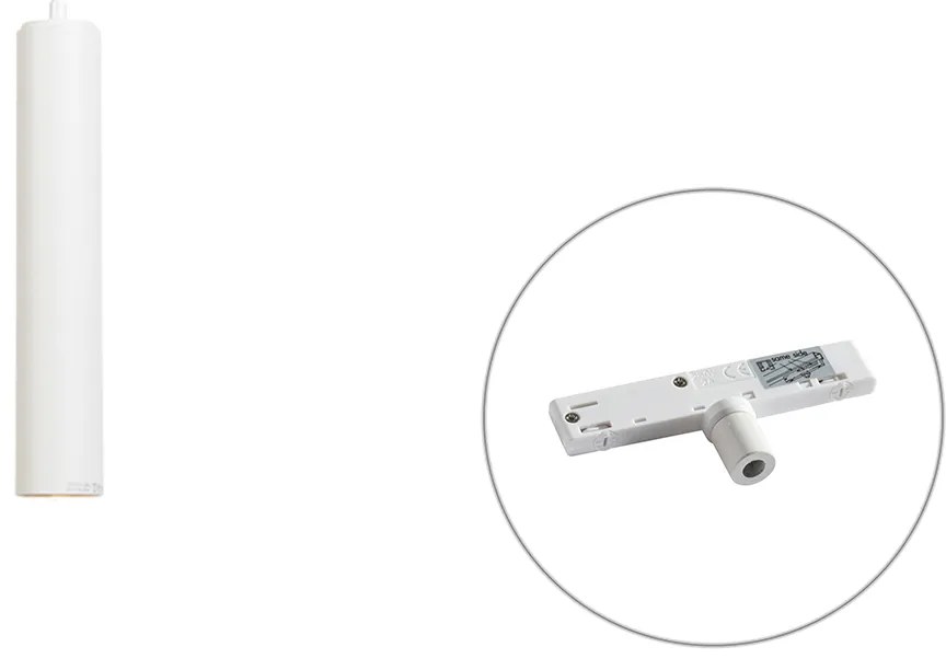 Design hanglamp wit incl. rail adapter 1-fase - Slimline Tuba small Modern GU10 cilinder / rond Binnenverlichting Lamp