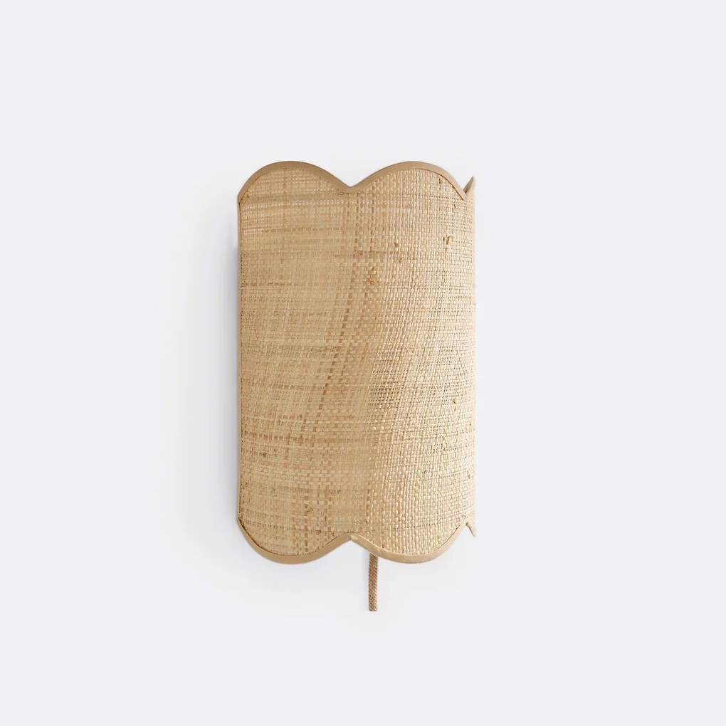 Wandlamp in raffia, Dolkie
