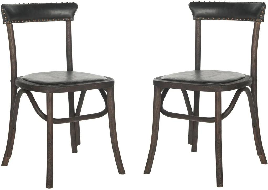 Safavieh Furniture | Set van 2 stoelen Monica lengte 49 cm x breedte 48 cm x hoogte 81,79 cm zwart stoelen textiel meubels stoelen & fauteuils