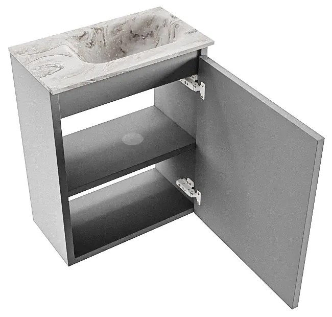 Mondiaz Ture DLux toiletmeubel 40cm plata met wastafel glace rechts met kraangat