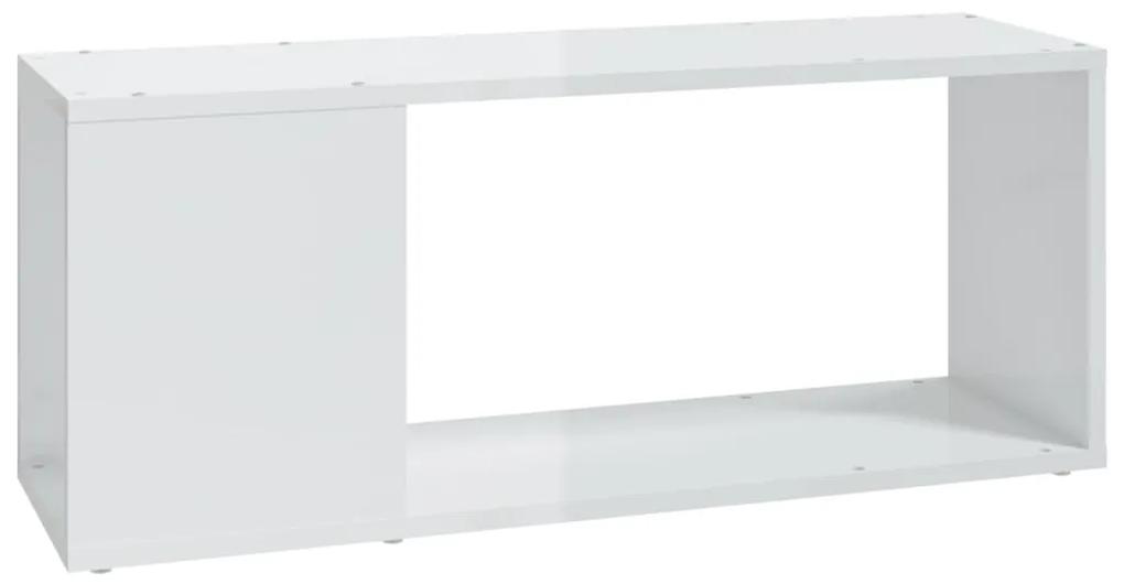 vidaXL Tv-meubel 80x24x32 cm spaanplaat hoogglans wit