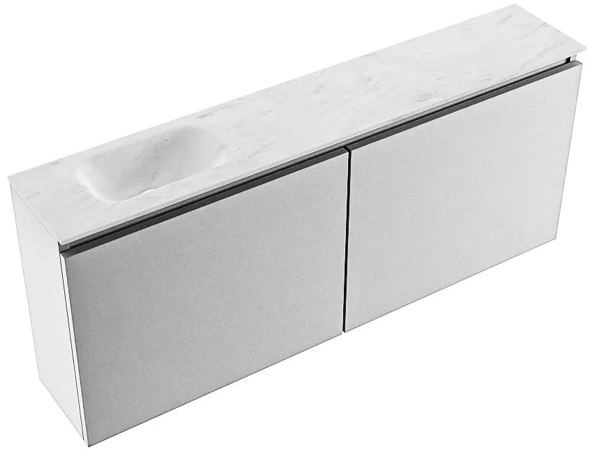 Mondiaz Ture DLux toiletmeubel 120cm plata met wastafel opalo links zonder kraangat