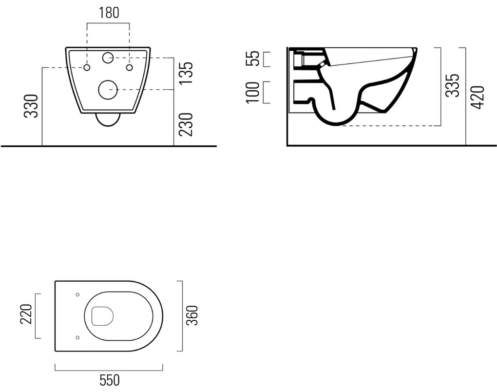 Sapho Pura hangend toilet met swirlflush cement