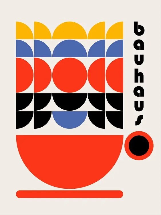 Ilustratie Bauhaus Coffee 70s Decor, Retrodrome
