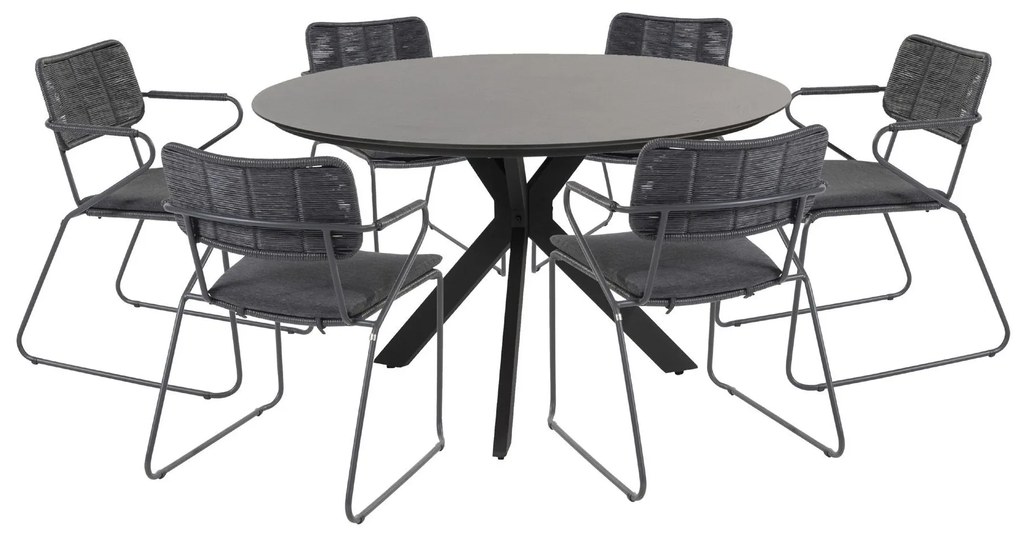 Taste by 4 Seasons Swing tuinset antraciet met Locarno tafel met HPL blad Ø 160 cm * Sale *  Tuinset    antraciet weerbestendig