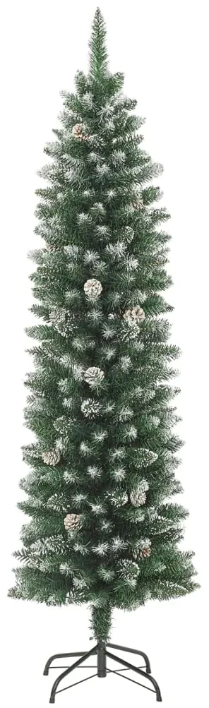 vidaXL Kunstkerstboom smal met standaard 150 cm PVC